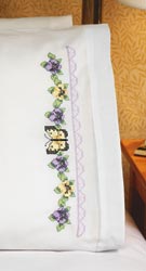 Pansies & Butterflies Pillowcase Pair 