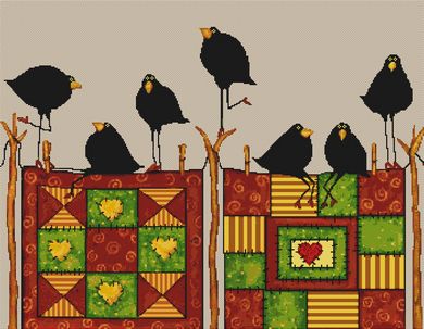 Quilting Crows (w/o stitched background)