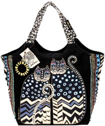 Spotted Cats -  Large Scoop Tote w/Zipper Top 