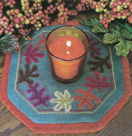 click here to view larger image of Little Candle Mats - Leaves (chart)