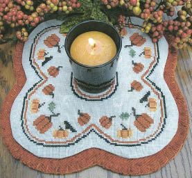 click here to view larger image of Little Candle Mats - Pumpkins (chart)