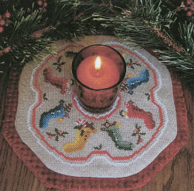 click here to view larger image of Little Candle Mats - Stockings (chart)