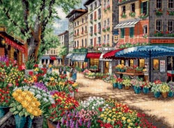click here to view larger image of Paris Market   (counted cross stitch kit)