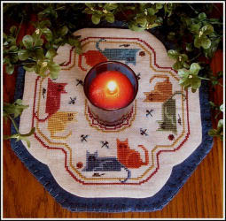 click here to view larger image of Little Candle Mats - Colorful Cats (chart)