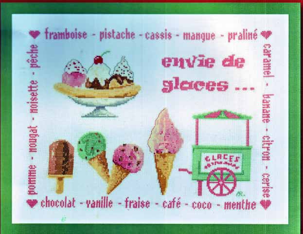 click here to view larger image of J'aime les glaces (counted cross stitch kit)