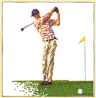 click here to view larger image of Golfer - Linen (counted cross stitch kit)