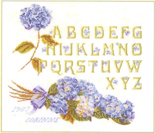 click here to view larger image of Sampler In Blue (counted cross stitch kit)