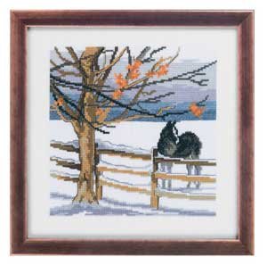 click here to view larger image of Horse Winter Scene (counted cross stitch kit)