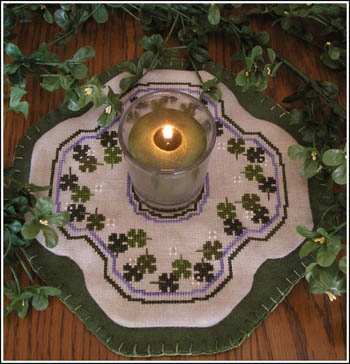 click here to view larger image of Little Candle Mats - Shamrocks (chart)