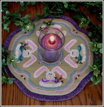 click here to view larger image of Little Candle Mats - Bunnies (chart)