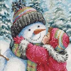 click here to view larger image of Kiss For Snowman, A (counted cross stitch kit)