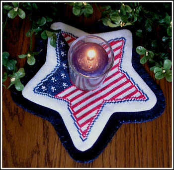 click here to view larger image of Little Candle Mats - Patriotic Star (chart)
