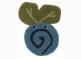 Swirly buds ocean blue (small) button