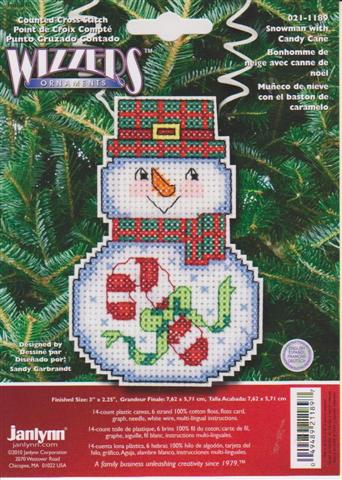 click here to view larger image of Snowman With Candy Cane (counted cross stitch kit)