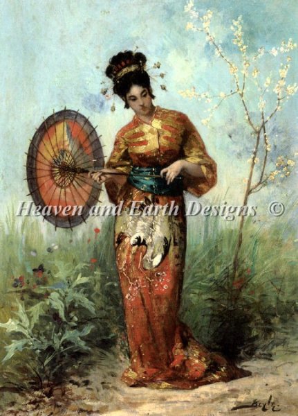 click here to view larger image of Japanese Woman with Parasol (chart)