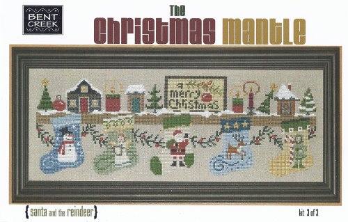 click here to view larger image of Christmas Mantle (Part Three) - Santa and the Reindeer (counted cross stitch kit)