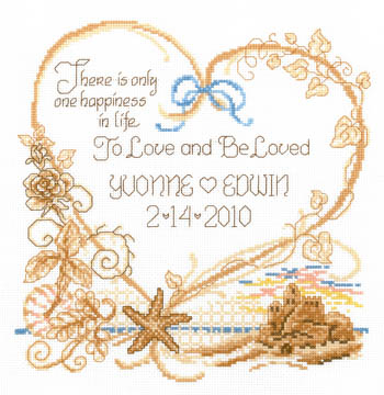 click here to view larger image of Seaside Wedding - Kit (counted cross stitch kit)