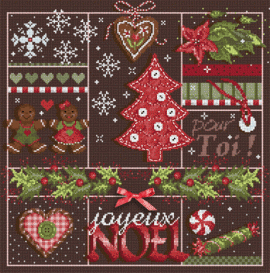 click here to view larger image of Le Sapin Rouge KIT - Linen (counted cross stitch kit)