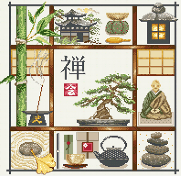 click here to view larger image of Zen KIT - Linen (counted cross stitch kit)