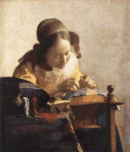 Lacemaker, The - Johannes Vermeer