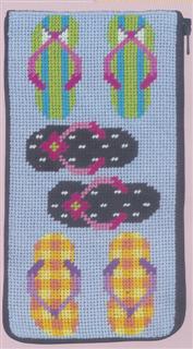 click here to view larger image of Flip Flops - Eyeglass/Cellphone Case (with floss) (needlepoint kits)