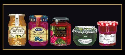 click here to view larger image of Jam, Jelly, Jam (On Black) (counted cross stitch kit)