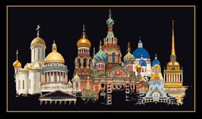 click here to view larger image of St Petersburg (on black) (counted cross stitch kit)