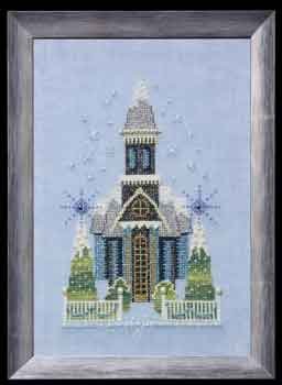 Little Snowy Blue Church - Snow Globe Village Series