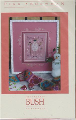 click here to view larger image of Pink Snowman (counted cross stitch kit)