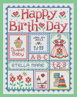 click here to view larger image of Happy Birthday - Girl (chart)