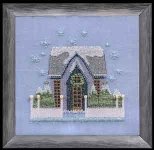 Little Snowy Gray Cottage - Snow Globe Village Series