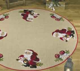 click here to view larger image of Santa w/snowman Tree Skirt (counted cross stitch kit)