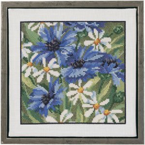 click here to view larger image of Blue Flowers (counted cross stitch kit)
