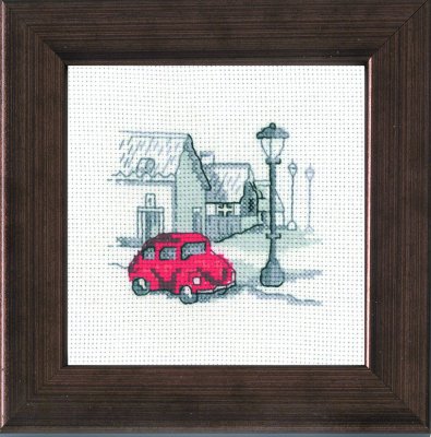 click here to view larger image of Red Car on Street (counted cross stitch kit)