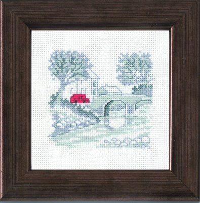 click here to view larger image of Red Car w/bridge (counted cross stitch kit)