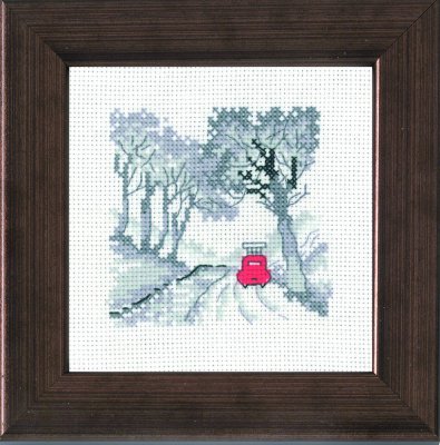 click here to view larger image of Red Car on Road (counted cross stitch kit)