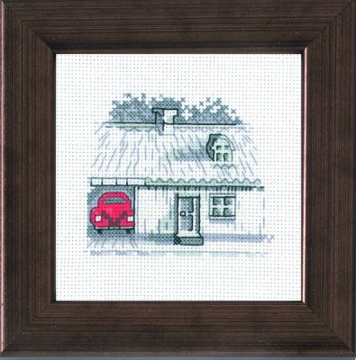 click here to view larger image of Red Car in Garage (counted cross stitch kit)