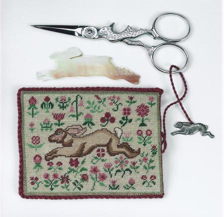 Leaping Hare Sewing Pouch/Pocket w/Scissors