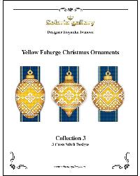 Yellow Faberge Christmas Ornaments Collection 3 (3 designs)