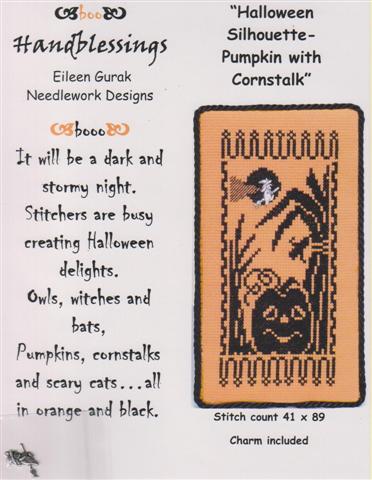 Halloween Silhouette- Pumpkin With Cornstalk