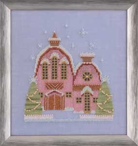 click here to view larger image of Little Snowy Pink Cottage (Snow Globe Series) (chart)