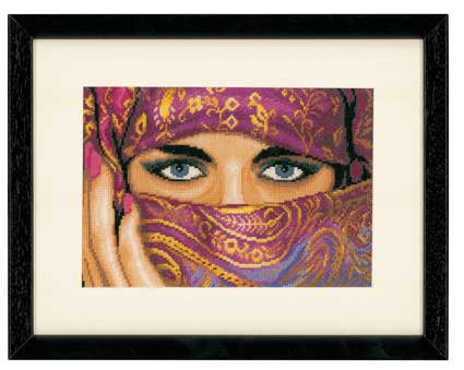 click here to view larger image of Mysterious Eyes / Veiled Woman - 27ct (counted cross stitch kit)