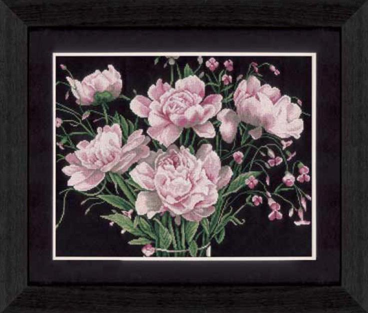 Helleborus Pink Roses  - 14ct aida