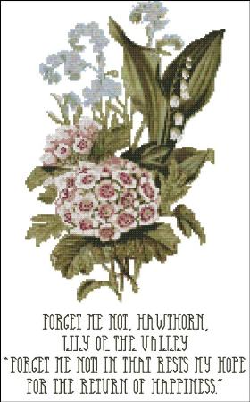 click here to view larger image of Floral Emblems 06 - Forget Me Not, Hawthorn, Lily of the Valley (chart)