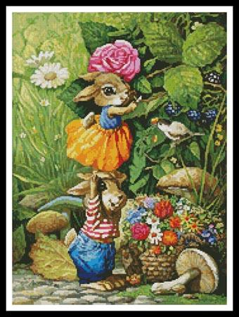Rabbits Picking Flowers  (Petar Meseldzija)