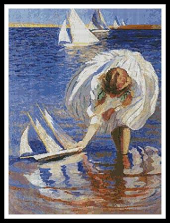 click here to view larger image of Girl with a Sailboat  (Edmund Tarbell) (chart)