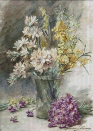 click here to view larger image of Lemaire - Flowers in a Glass Vase (chart)
