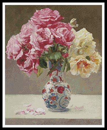 click here to view larger image of Roses in an Oriental Vase  (Emile Vernon) (chart)