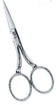 3-1/2in Nickel Plated Silver Embroidery Scissors