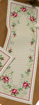 click here to view larger image of Roses Tablerunner (counted cross stitch kit)